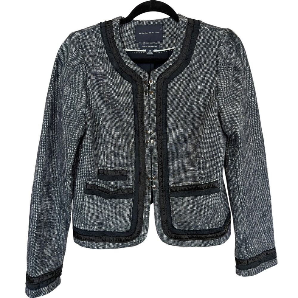 Banana Republic Black Tweed Jacket Size 12